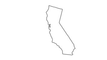 animated sketch of a map of the state of California video