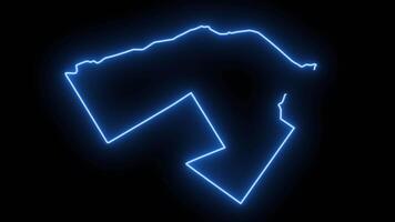 Animated map of Islamabad city in Pakistan with glowing neon effect video