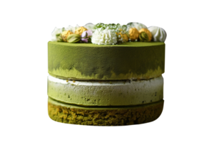 ai generado matcha verde té pastel aislado en png antecedentes