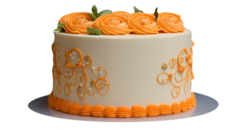 AI generated Orange cake isolated on png background