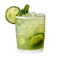 AI generated Cucumber and mint drink isolated on png background