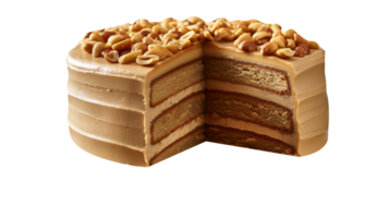 AI generated Peanut butter cake isolated on png background