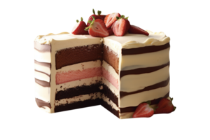 AI generated Neapolitan cake isolated on png background