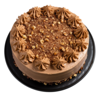 AI generated Mocha hazelnut cake isolated on png background