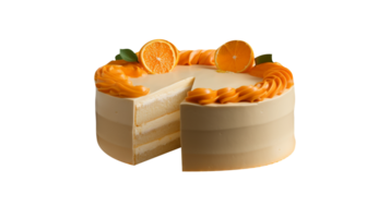 AI generated Orange cake isolated on png background