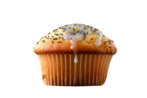 AI generated Lemon Poppy seed muffin isolated on png background