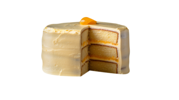 AI generated Orange cake isolated on png background