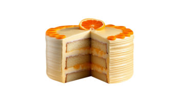 AI generated Orange cake isolated on png background