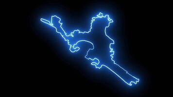 Animated map of the city of Acapulco in Mexico with a glowing neon effect video