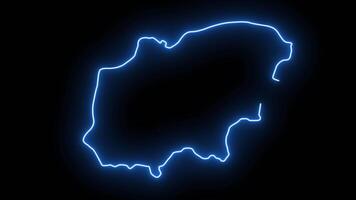 Animation of a usak map of Turkey with a glowing neon effect video