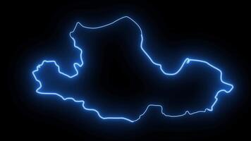 Animated map of Samsun in Turkey with a glowing neon effect video