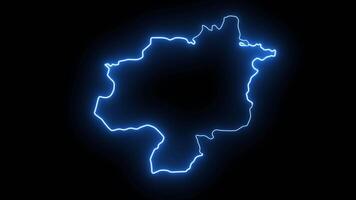 Animated map of Sivas in Turkey with a glowing neon effect video