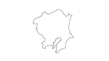 esboço mapa do a kanto região dentro Japão video
