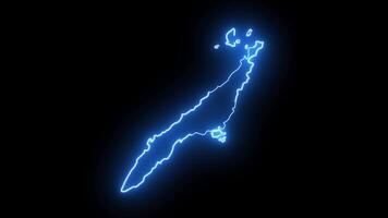 Animated map of Cebu in the Philippines with a glowing neon effect video