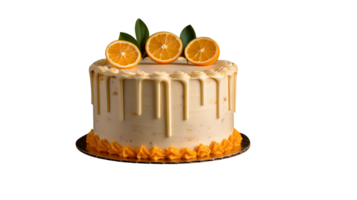 AI generated Orange cake isolated on png background