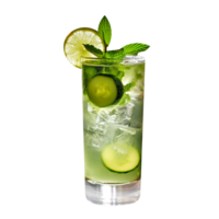 AI generated Cucumber and mint drink isolated on png background