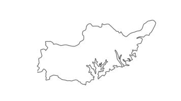 animiert skizzieren von das Karte von adiyaman im Truthahn video