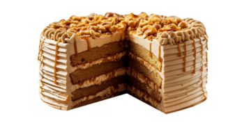 AI generated Peanut butter cake isolated on png background