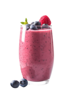 AI generated Strawberry and berry smoothie isolated on png background