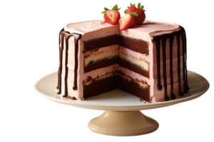 AI generated Neapolitan cake isolated on png background