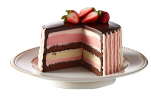 AI generated Neapolitan cake isolated on png background