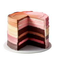 AI generated Neapolitan cake isolated on png background