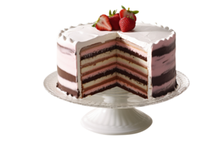 AI generated Neapolitan cake isolated on png background