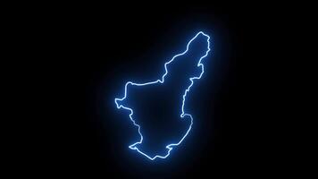 Animated map of Adana in Turkey with a glowing neon effect video