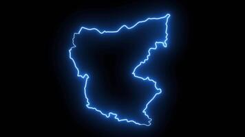 Animated map of Giresun in Turkey with a glowing neon effect video