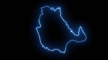 Vinh map animation in vietnam with glowing neon effect video
