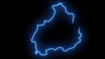 Animated map of Aksaray in Turkey with a glowing neon effect video