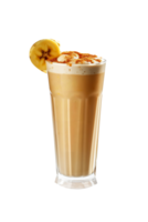 AI generated Banana peanut butter smoothie isolated on png background