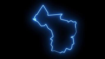 map of Bristol in england with glowing neon effect video