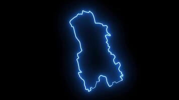 map of Stoke on Trent in england with glowing neon effect video