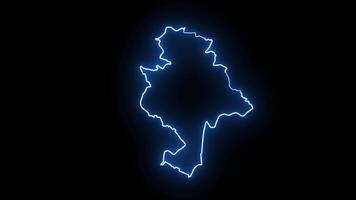 map of Nottingham in england with glowing neon effect video