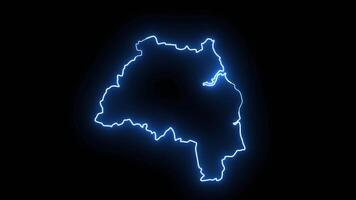Newcastle upon Tyne map in england with glowing neon effect video
