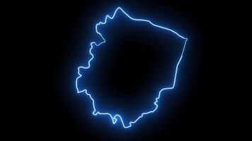 worcester carta geografica nel Inghilterra con raggiante neon effetto video