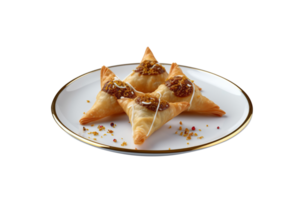 AI generated Samosa snack isolated on png background