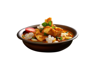 AI generated Fish Curry isolated on png background