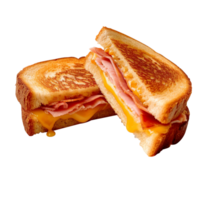 AI generated Grilled cheese sandwich isolated on png background
