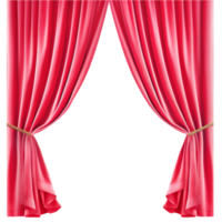 AI generated Red Curtain isolated on png background