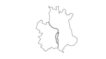 animated sketch of the map of Toulouse in france video