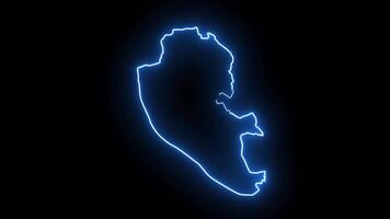 Liverpool map in english with glowing neon effect video