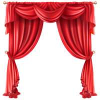 AI generated Red Curtain isolated on png background