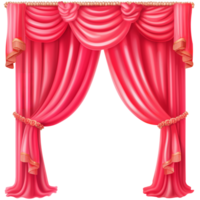 AI generated Red Curtain isolated on png background