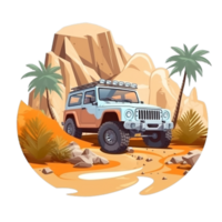 AI generated 3d Illustration piece of desert isolated on png background
