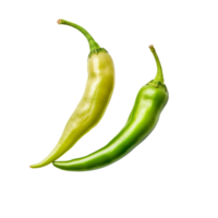 AI generated Green chilli isolated on png background