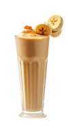 AI generated Banana peanut butter smoothie isolated on png background