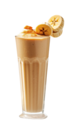 AI generated Banana peanut butter smoothie isolated on png background