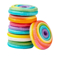 AI generated Rainbow Cotton Candy isolated on png background